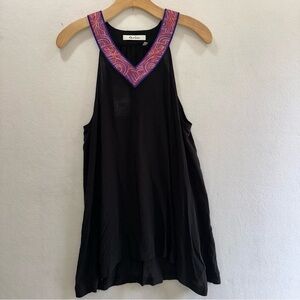 NEW Robert Graham Women's Olivia V-neck Sleeveless Summer Top Black XL